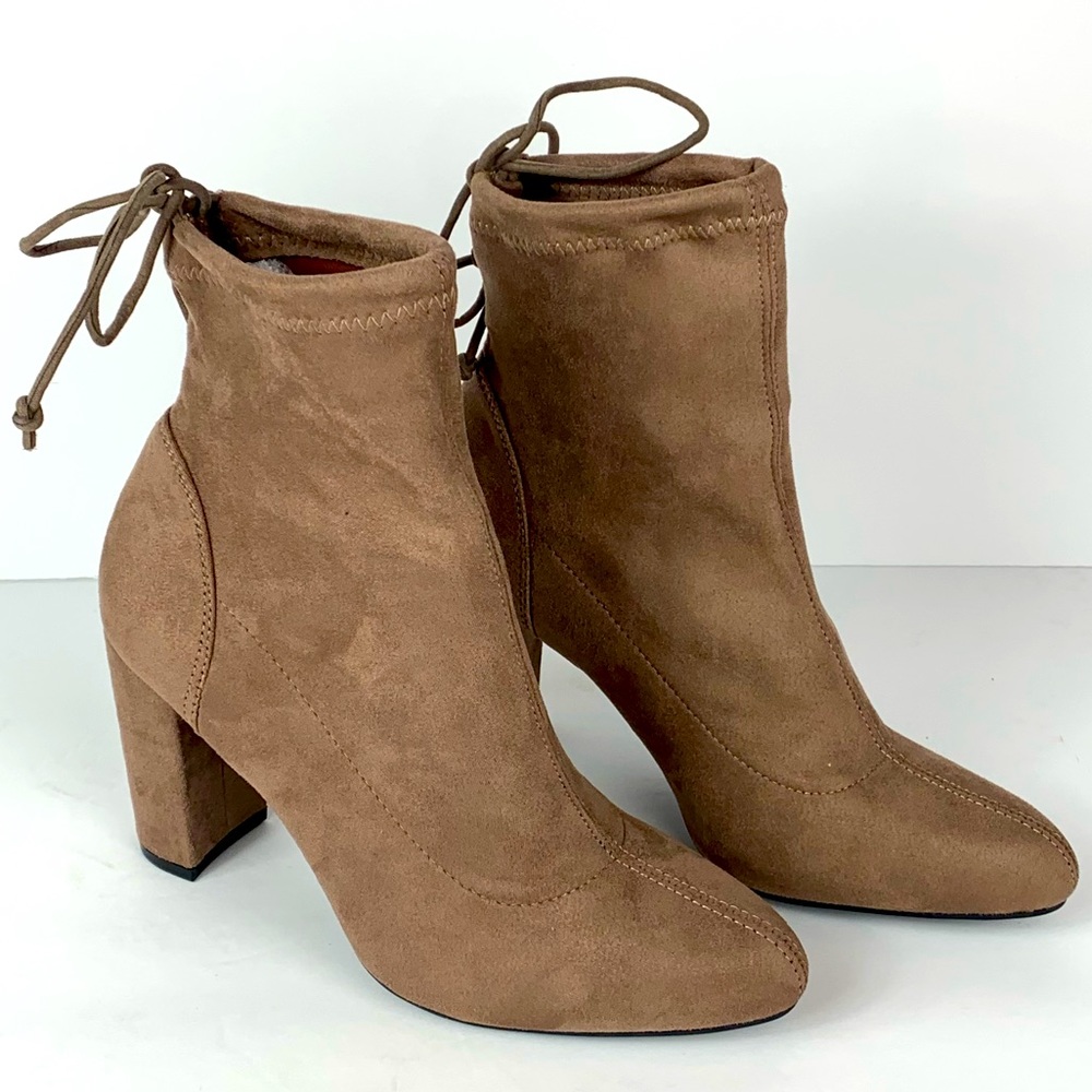 Ankle Boots Faux Suede khaki size 6.5